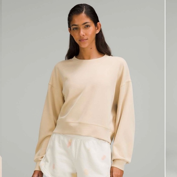 lululemon athletica Tops - Lululemon Perfectly Oversized Cropped Crew * Softstreme Prosecco